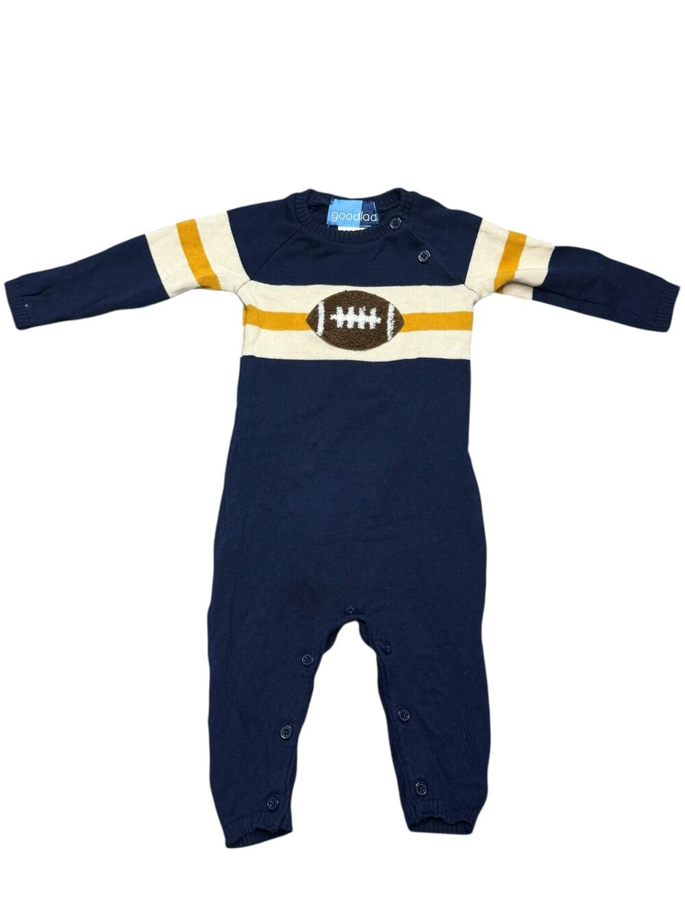 Goodlad Baby Boys Football Knit One-Piece Jumpsuit 9 Months Navy Super Bowl